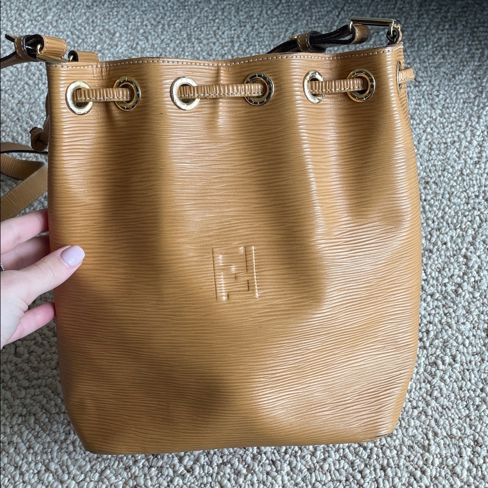 Fendi Tan Leather Bucket Bag